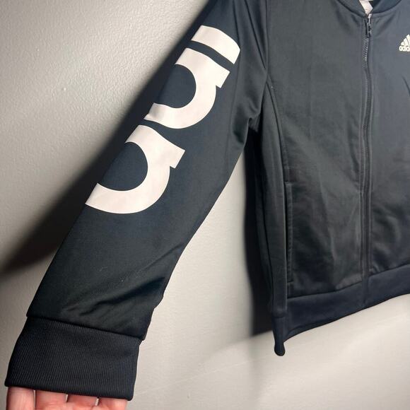 Boys Adidas Full Zip Up Track Jacket Adidas on Sleeve Size Youth Medium 10/12 - Picture 4 of 9